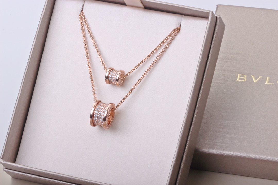 Bvlgari Earrings Full Diamond Small Waist Rose Gold