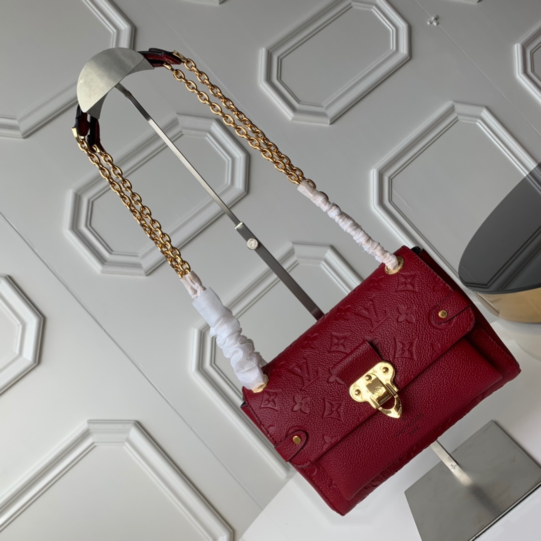 Louis Vuitton LV Vavin Bags Handbags Purple Red Empreinte​ Cowhide Casual M44550