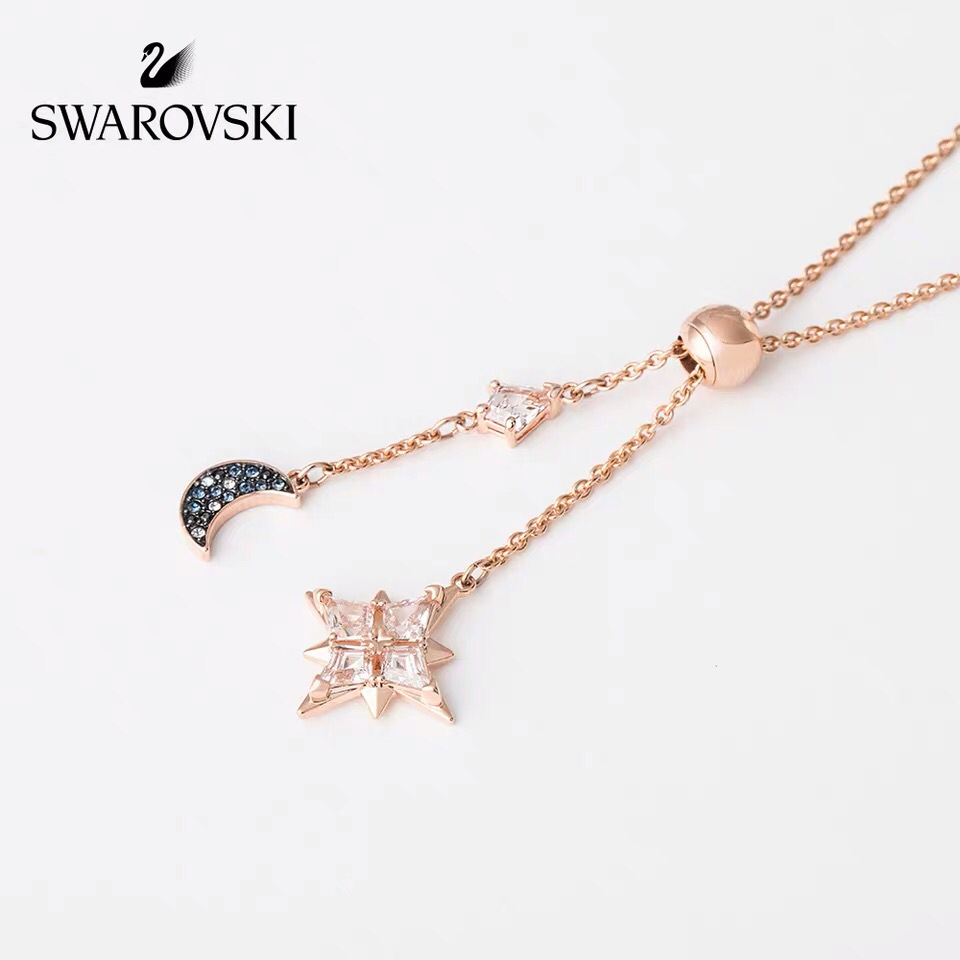 NO:101801,【New Product】Swarovski SWA SYMBOL Bright Star Moon Mysterious Romantic and Elegant Charming Women's Necklace Even if the skin is dark, it is very sexy!  , Swarovski necklace, manolo blahnik, stuart weitzman, swarovski, necklace19860909【新品】施华洛世奇SWA SYMBOL璀璨星月 神秘浪漫典雅魅力女项链 即使肤色黑 带上也是很性感的！,施华洛项链,manolo blahnik,stuart weitzman,swarovski,necklace,Jewelry