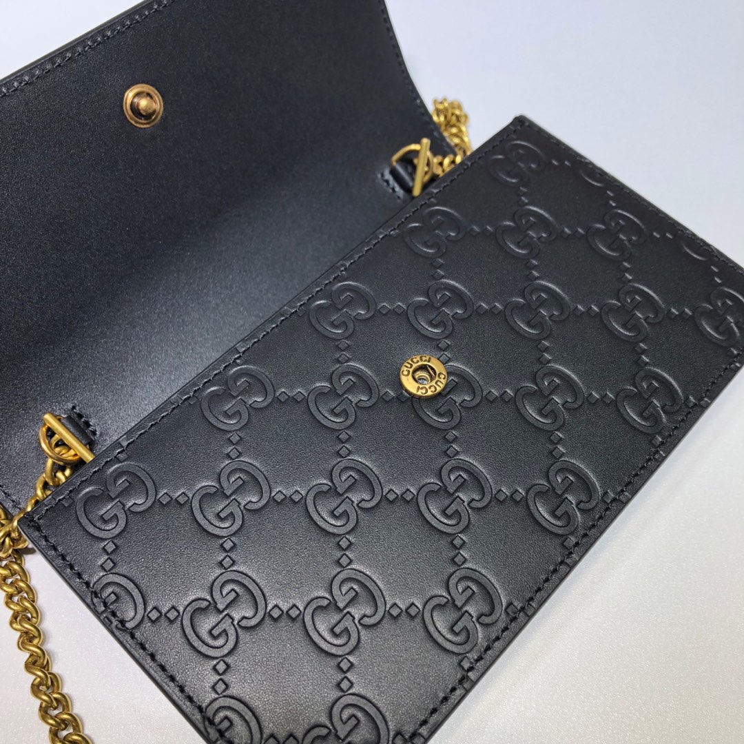 GUCCI古驰皮革双G压印饰樱桃单肩斜挎迷你包481291