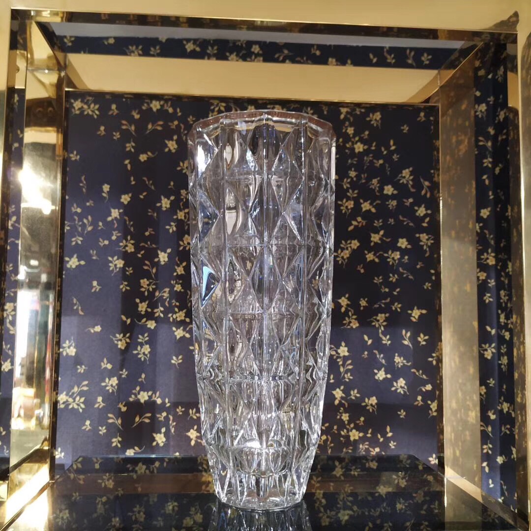 Versace Czech Crystal Vase with Gold Inlay - European Home Decor