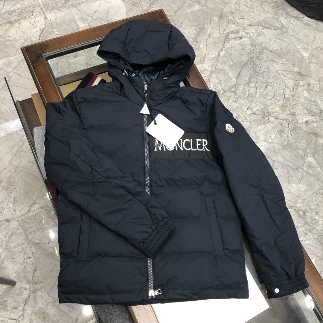 Moncler Clothing Down Jacket Black Blue White Goose Down