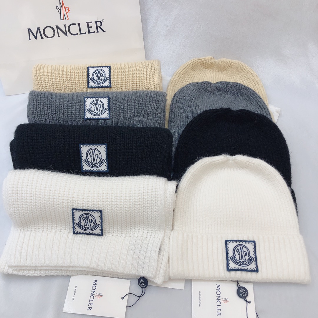 NO:602136,The same style as the MONCLER set and the two-piece muzzle set at the counter!  Cashmere hat and scarf set, original, cashmere, very soft and skin-friendly, very elastic, textured and very versatile ~, the most fashionable, warm and fashionable cashmere woolen hat and scarf set, suit, Moncler, hats19860909蒙口套装MONCLER套装蒙口二件套专柜同款！羊绒帽子围巾套装,原单,羊绒,品相非常柔软亲肤,弹性很好有质感又非常百搭的款式~,蒙口最潮流,保暖又时尚的羊绒毛线帽子和围巾套装,套装,Moncler,hats,accessory