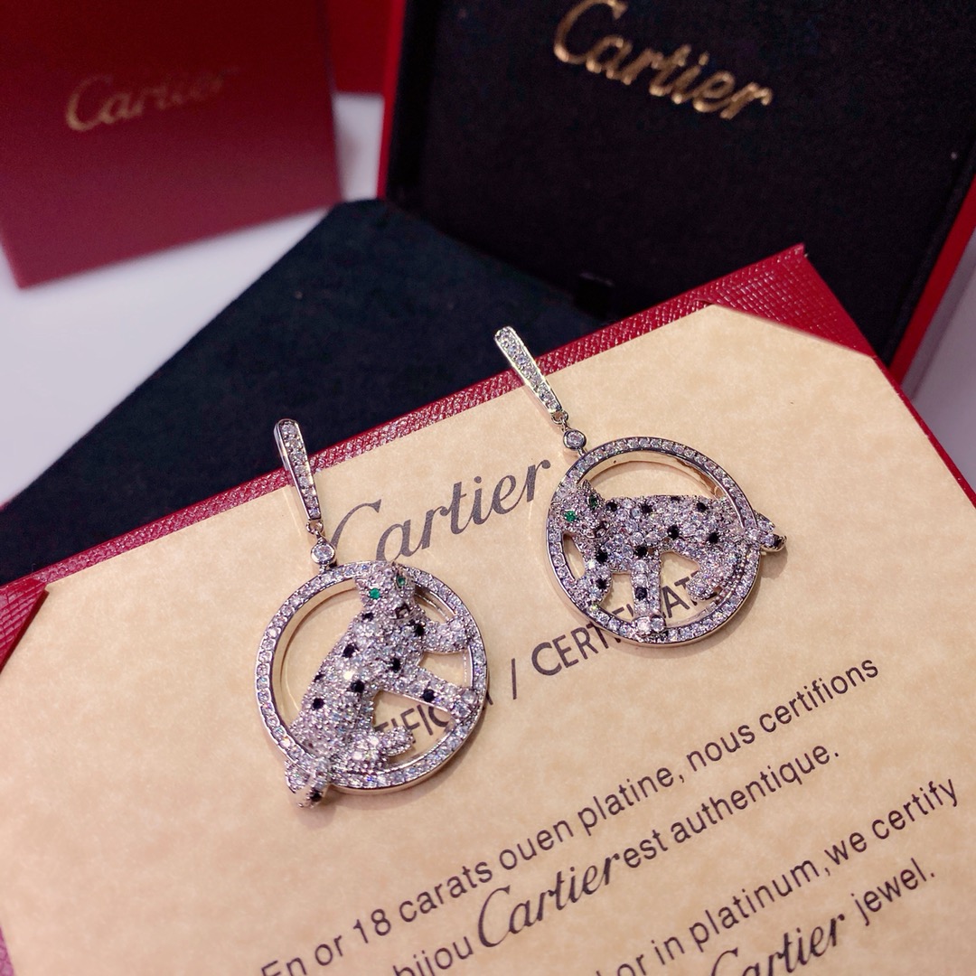 Cartier Joyas Pendiente Incrustados con diamantes 925 plata