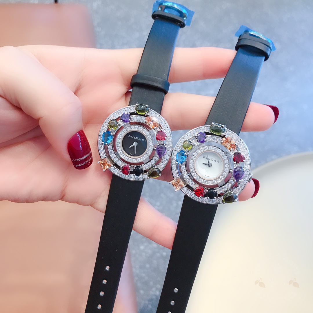 [BVLGARI Watches]9527 leather steel stripBulgari