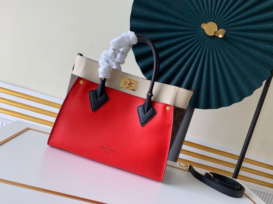 Louis Vuitton Bags Handbags Splicing Monogram Canvas Calfskin Cowhide M53824
