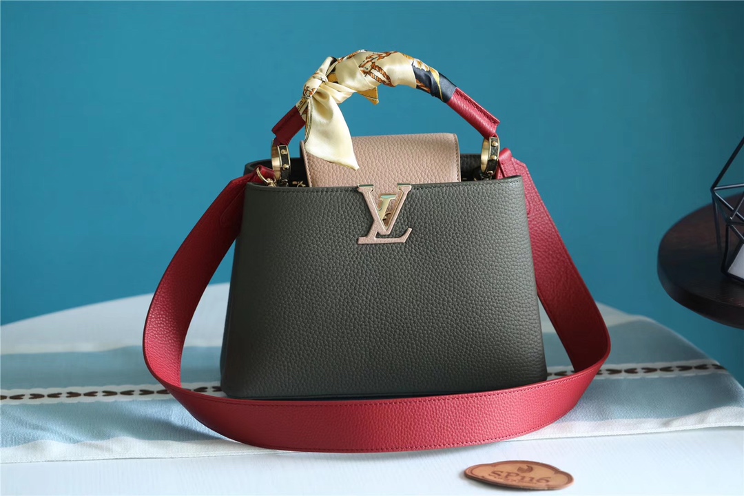 Louis Vuitton LV Capucines Bags Handbags Dark Green Taurillon Spring Collection Fashion M55359