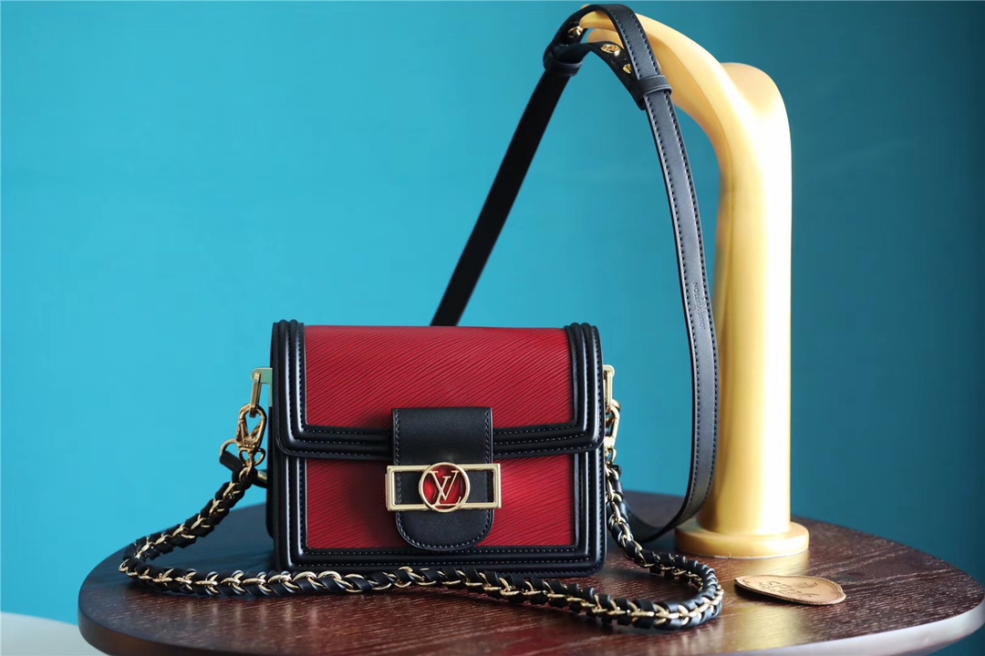 Louis Vuitton LV Dauphine Bags Handbags Epi Patent Leather Chains M90499
