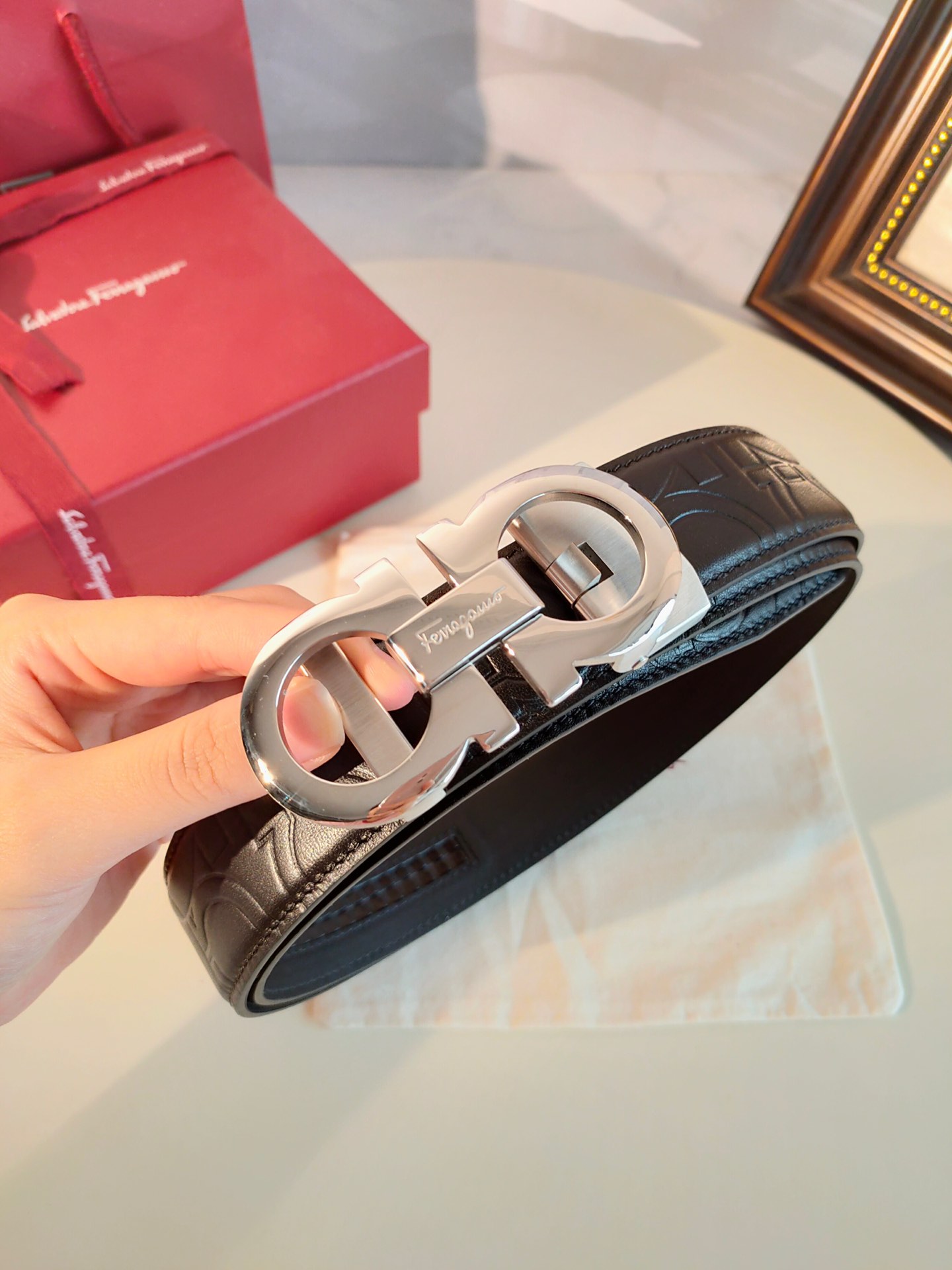 菲拉格慕 Ferragamo 高定典藏奢华工坊高定皮带腰带配饰 #01BADBE0 3