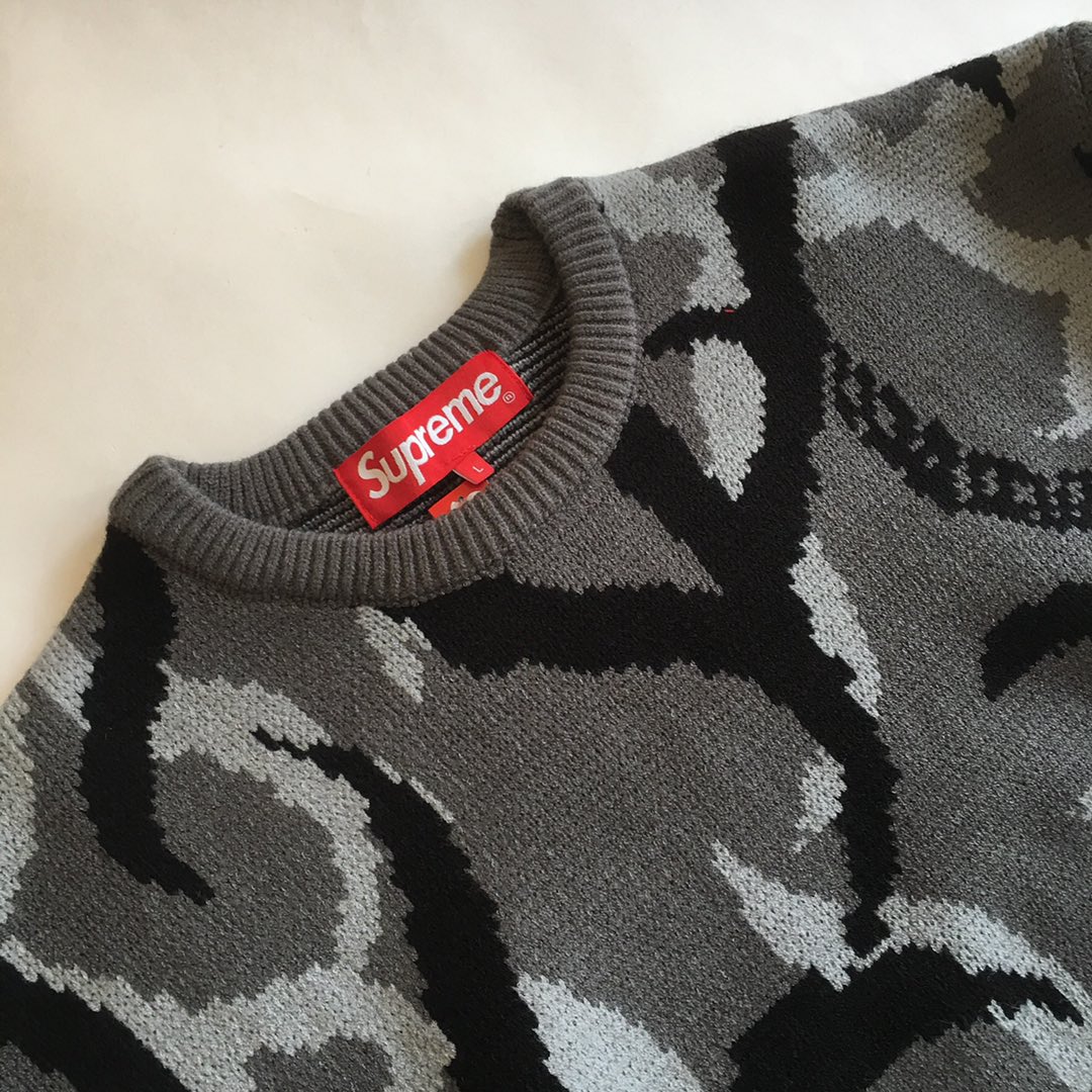 supreme tribal camo sweater