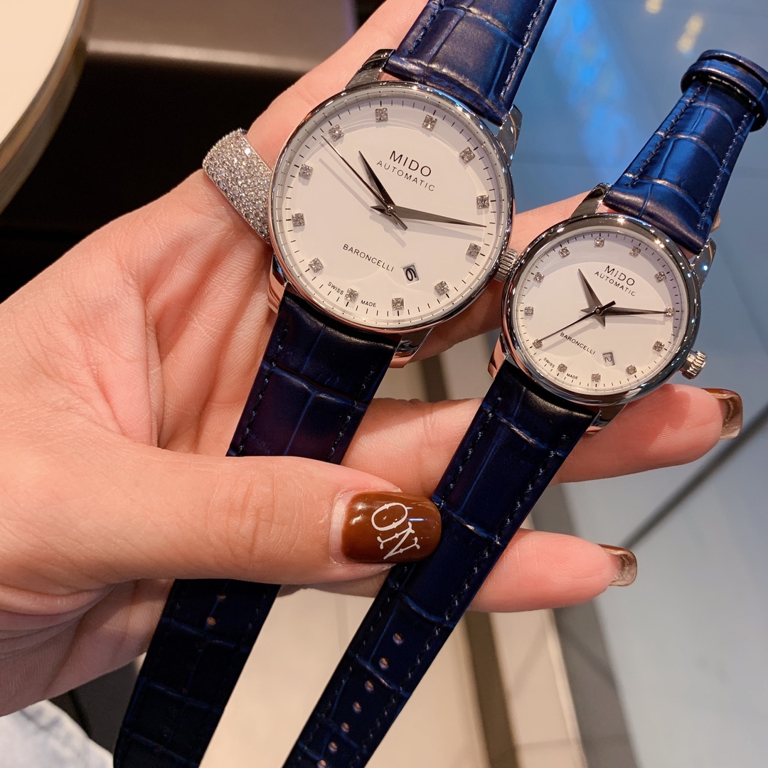 Elegant Couple Watch Set: Meen’s 8600 & Women’s M7600 Quartz Retrograde, Classic Design - 图片 2