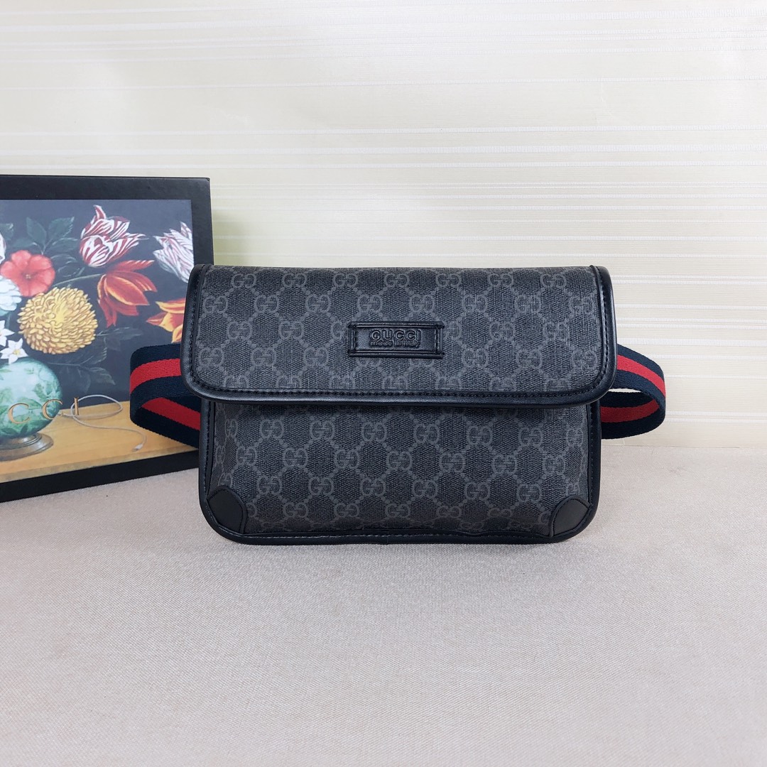 CHANEL shoulder bag grain calf leather black magnetic button #014