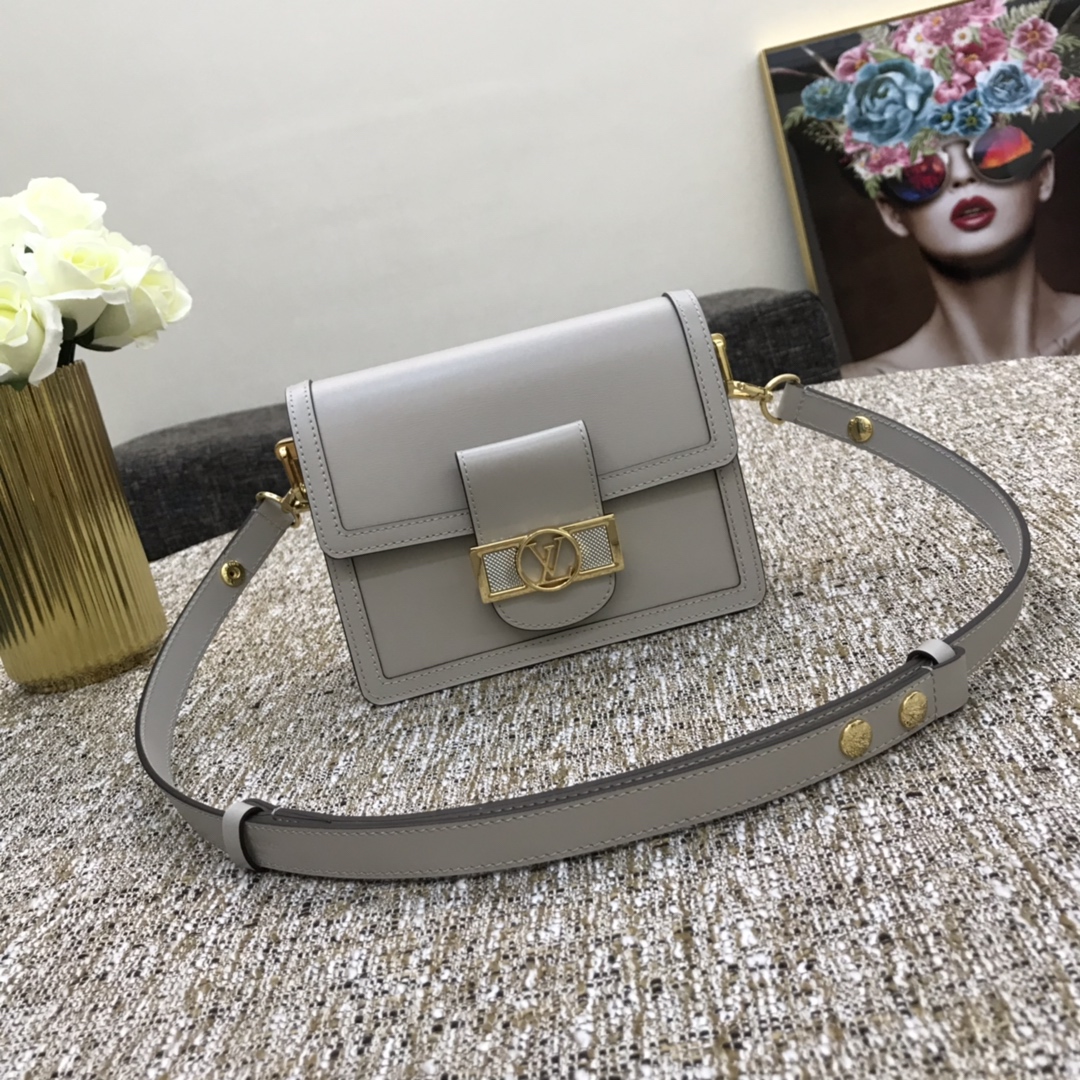 Louis Vuitton LV Dauphine Bags Handbags Grey Calfskin Cowhide Spring Collection Circle Mini M55837