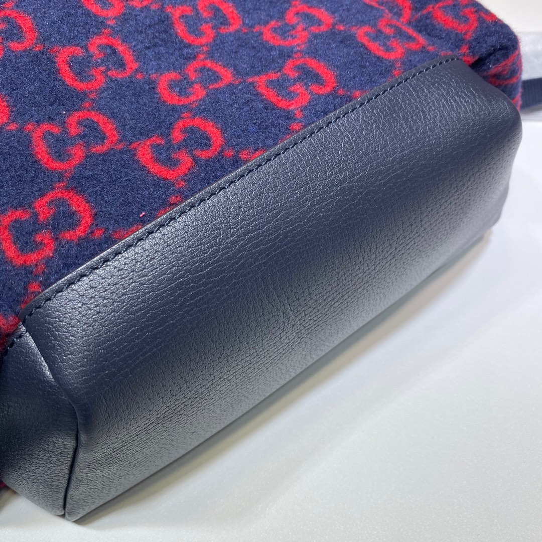 GUCCI古驰蓝色毛呢布双肩背包598184