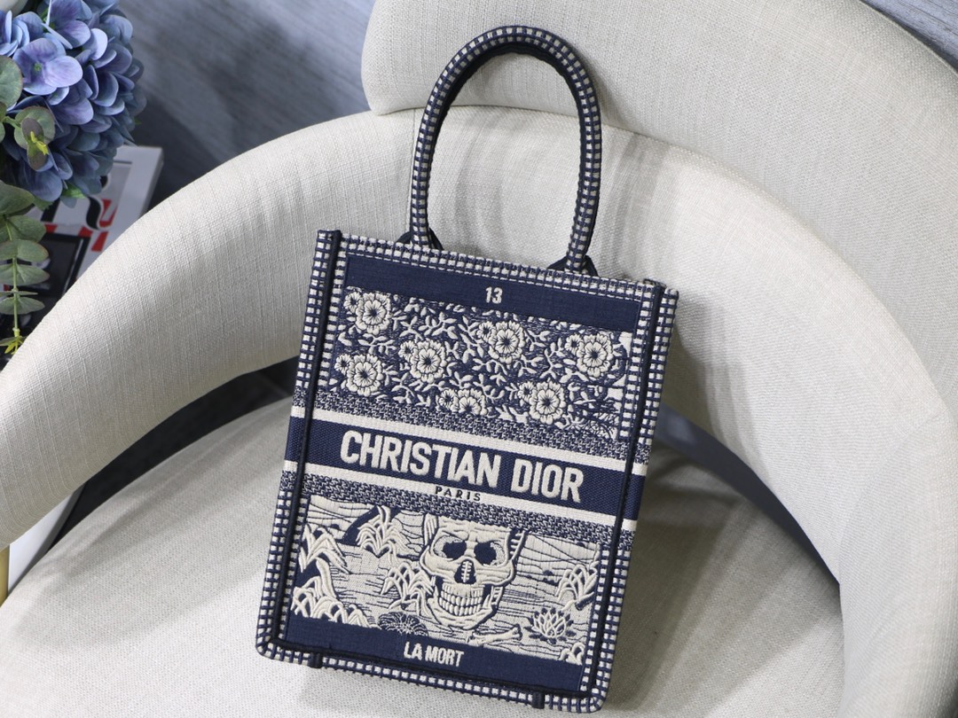 DIOR Book Tote Vertical Tarot Embroidery Handbag