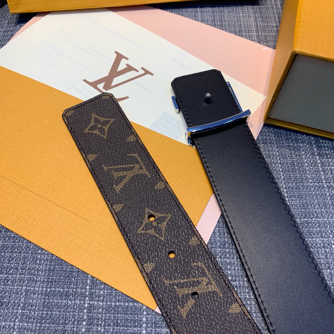 P 原单水货LV男士皮带腰带 海外原单货，宽4.0。精品钢扣与正品零距离接触，最高品质 进口头层皮零距离