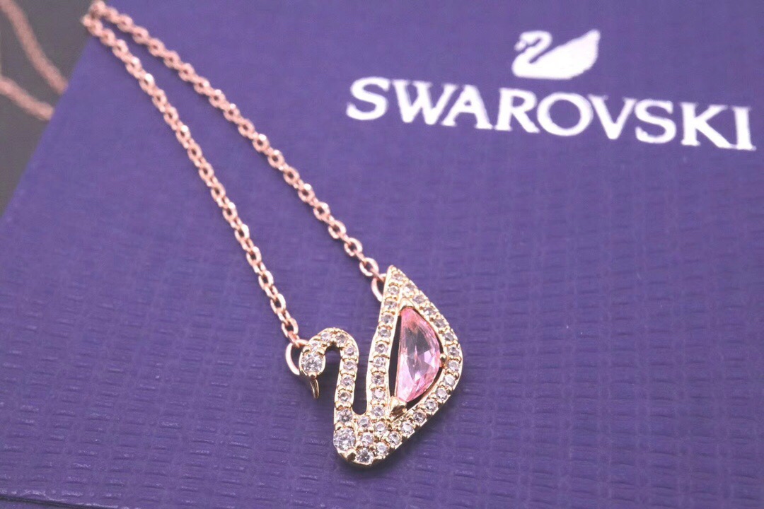 Swarovski תכשיטים שרשראות ותליונים זהב ורוד אדום רוז