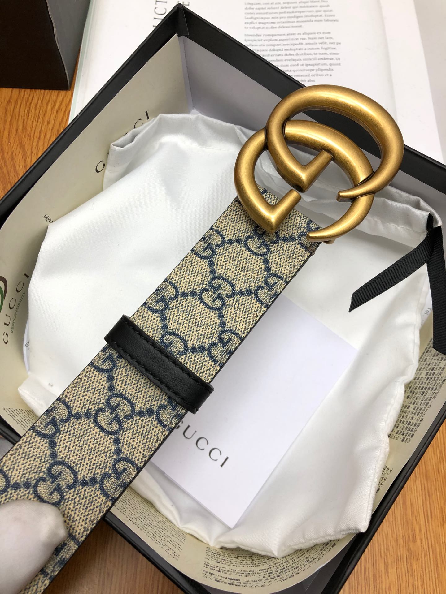腰带皮带古驰原单面料内衬头层牛皮树膏