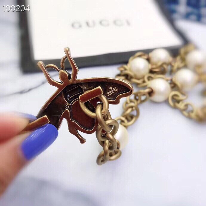 GUCCI 古驰 蜜蜂珍珠ネックレス・ウエストチェーン 多機能デザイン