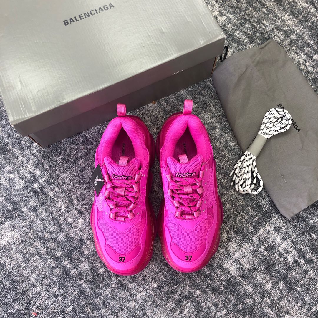 Rosa roja BALENCIAGA · Balenciaga 19ss nuevos zapatos de papá con cristal y colchón de aire triples 🥾 ⚠¡Nivel de compr…