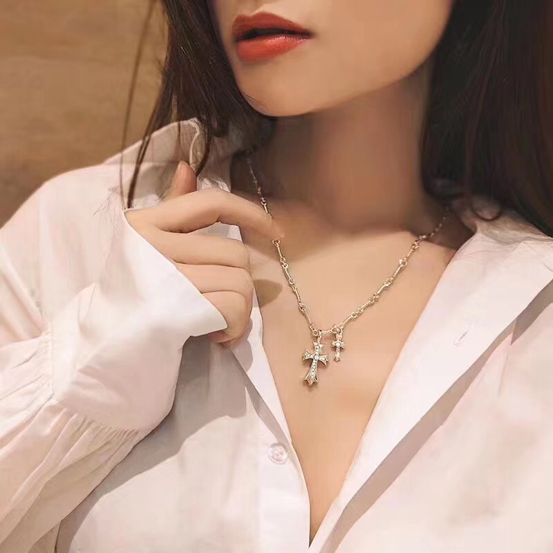 NO:101636,Hot selling, versatile chrome hearts, trendy cross chain, stock, crome hearts, chrome hearts, chrome hearts, necklace19860909热卖款,百搭chrome hearts克罗心 潮十字架套链, 有货,克罗心项链,chrome hearts,chrome hearts,necklace,Jewelry