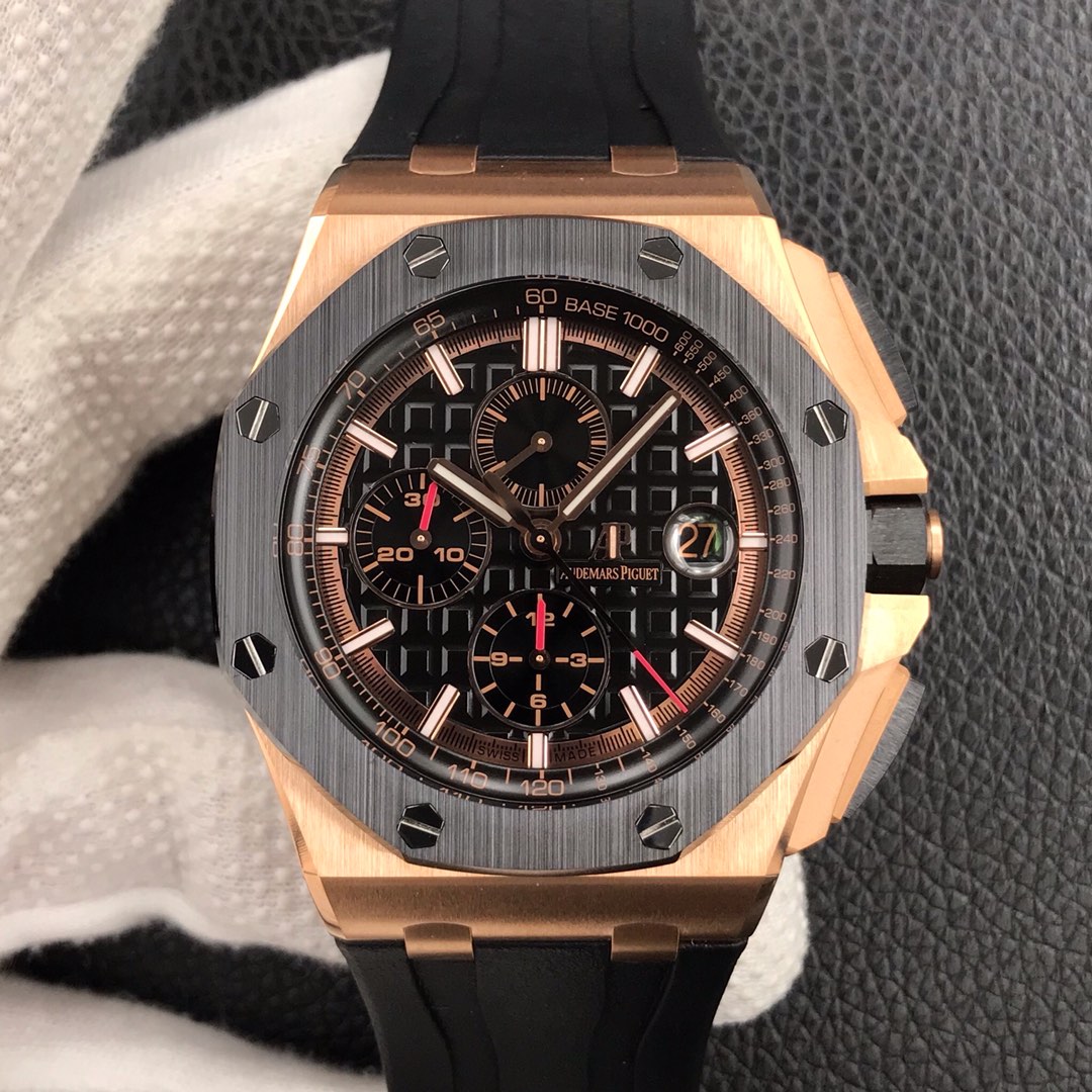 🔥JF Boutique A.P Versión Royal Oak v2, material de anillo de cerámica con concha dorada, 44 mm de diámetro, equipado c…