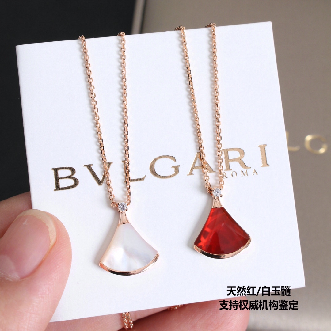 Bottega Veneta BV天然石小扇子小裙子宝格丽项链