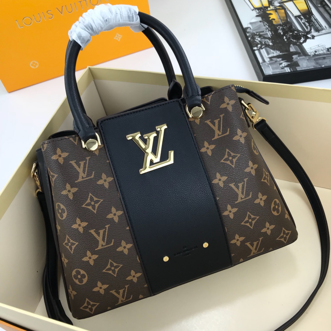 New model 330 💰LV presbyopia with leather handbag single shoulder crossbody bag, model 55339, long shoulder strap, 2020 new fashion women’s shoulder bag presbyopia genuine leather shoulder strap leather handbag, three internal compartments [Strong] size 30-23 -13cm