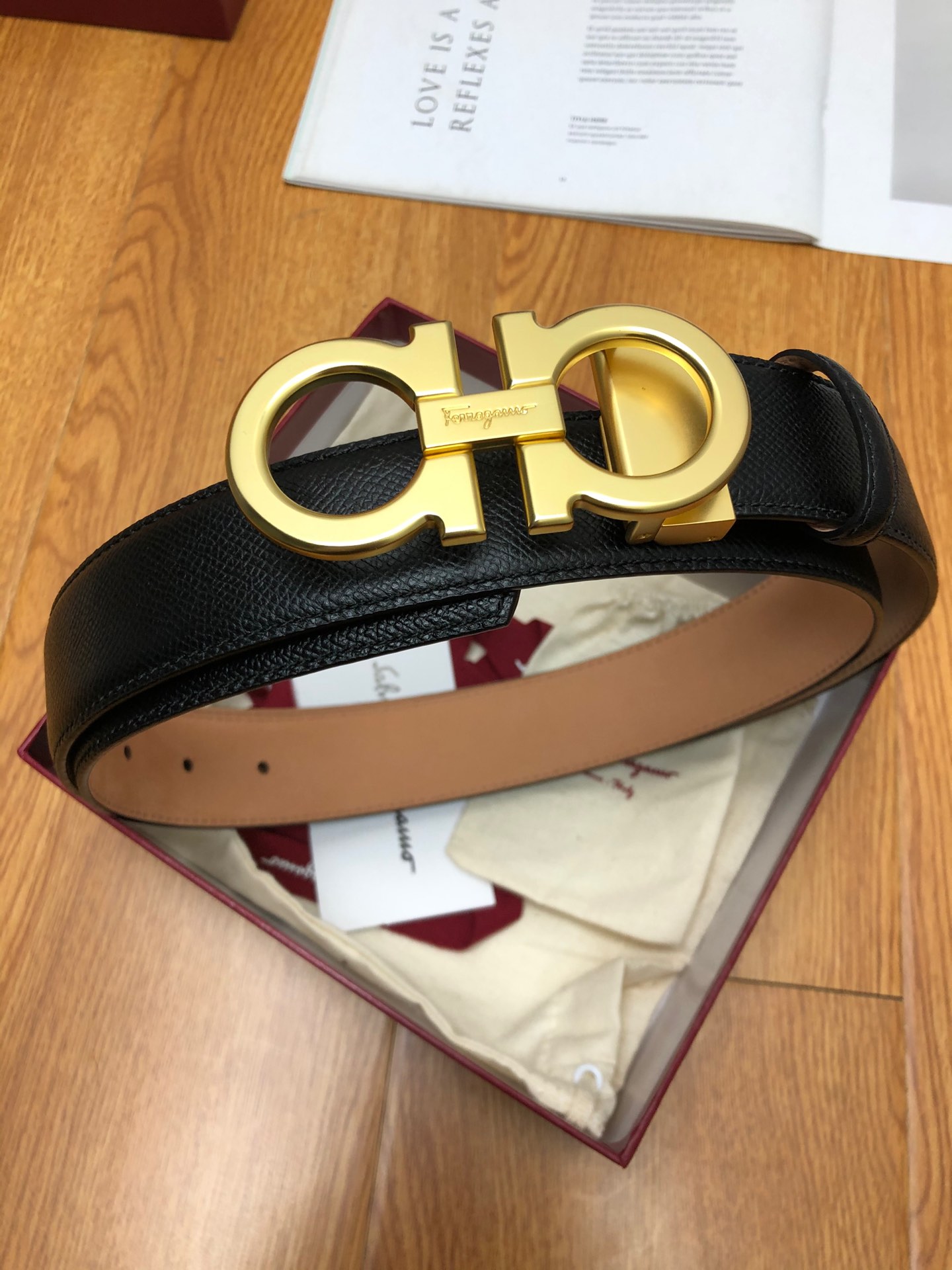 [Ferragamo Belts]Ferragamo: Original single-layer cowhide palm pattern surface
