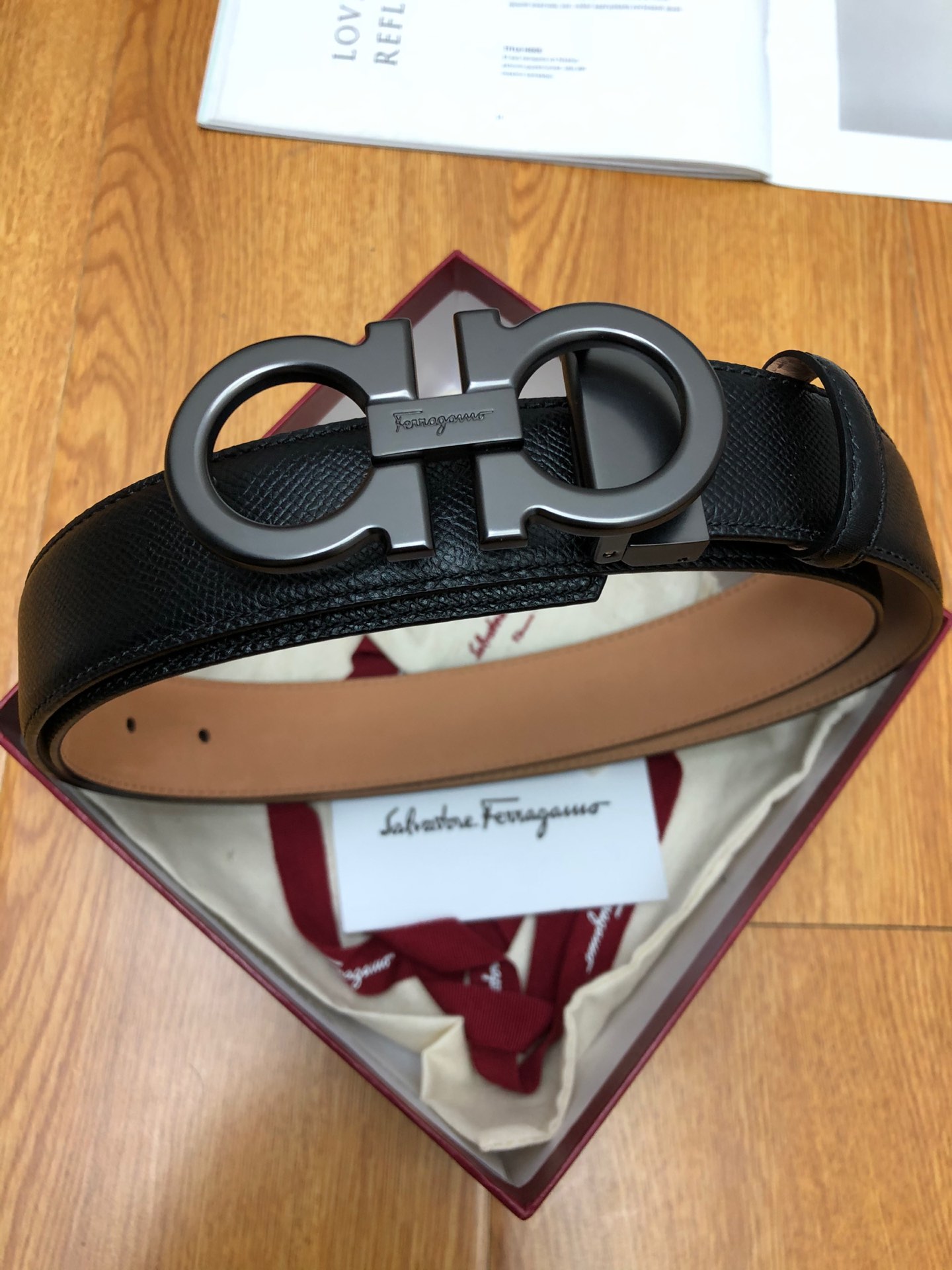 [Ferragamo Belts]Ferragamo: Original single-layer cowhide palm pattern surface