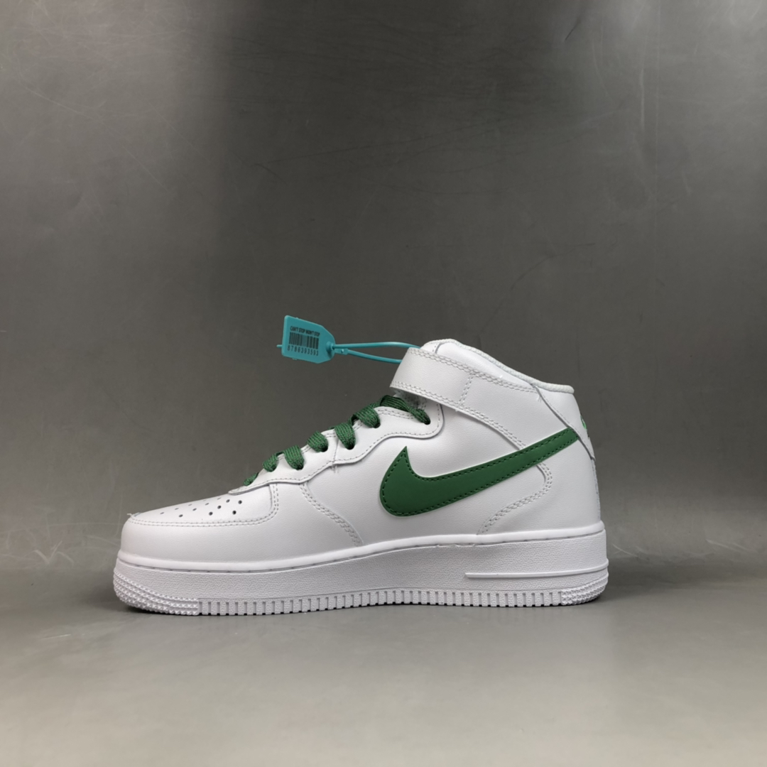200 Nike Air Force 1 '07 LV8 3“3D白绿中帮满天星 ”  3M反光 立体勾 空军一号高帮运动休闲板鞋 366731-909