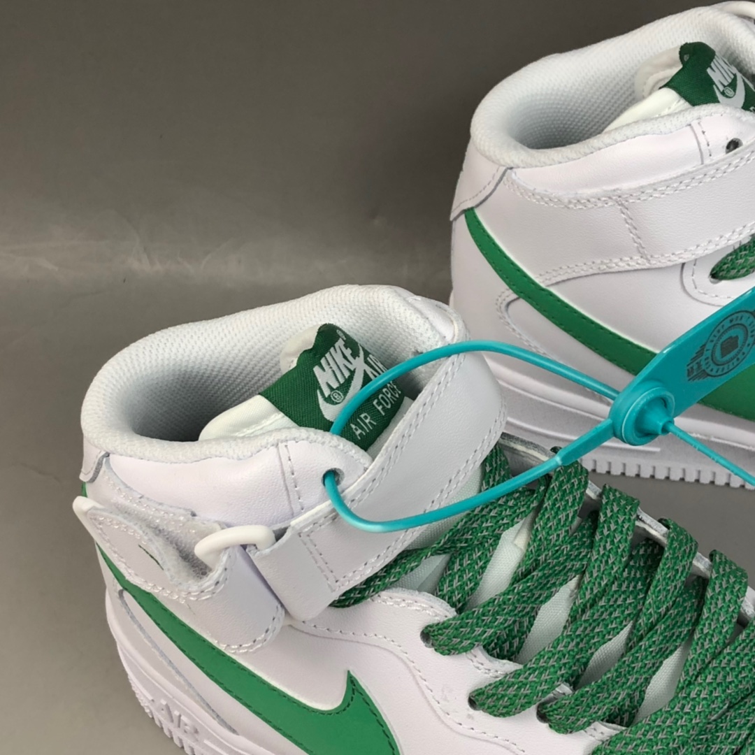 200 Nike Air Force 1 '07 LV8 3“3D白绿中帮满天星 ”  3M反光 立体勾 空军一号高帮运动休闲板鞋 366731-909