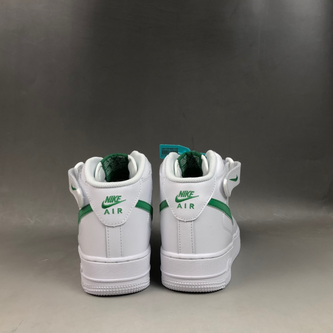 200 Nike Air Force 1 '07 LV8 3“3D白绿中帮满天星 ”  3M反光 立体勾 空军一号高帮运动休闲板鞋 366731-909