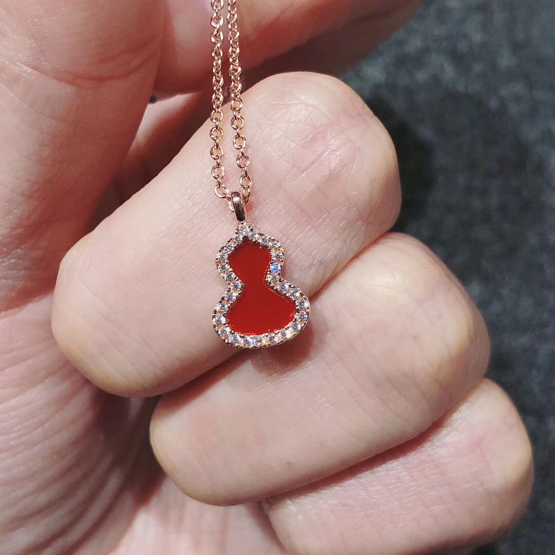 NO:103019,Qeelin Red Agate Gourd Necklace, 