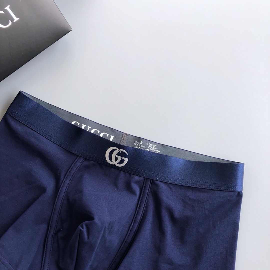  GUCCI 古奇 经典之作 男士盒装精品内裤 ！时尚百搭款！外贸公司合作订单  舒适男士内裤 科学配 