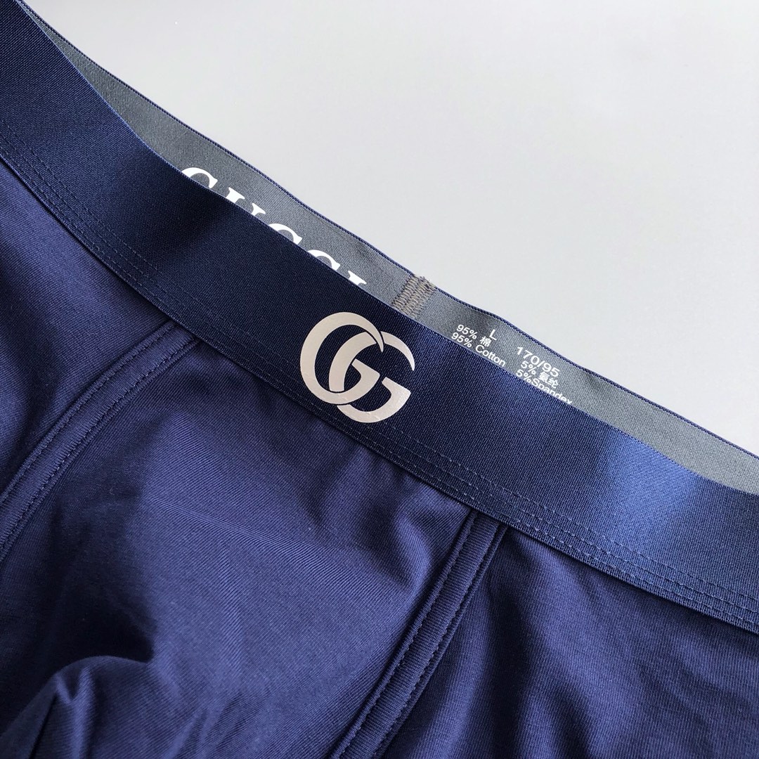  GUCCI 古奇 经典之作 男士盒装精品内裤 ！时尚百搭款！外贸公司合作订单  舒适男士内裤 科学配 