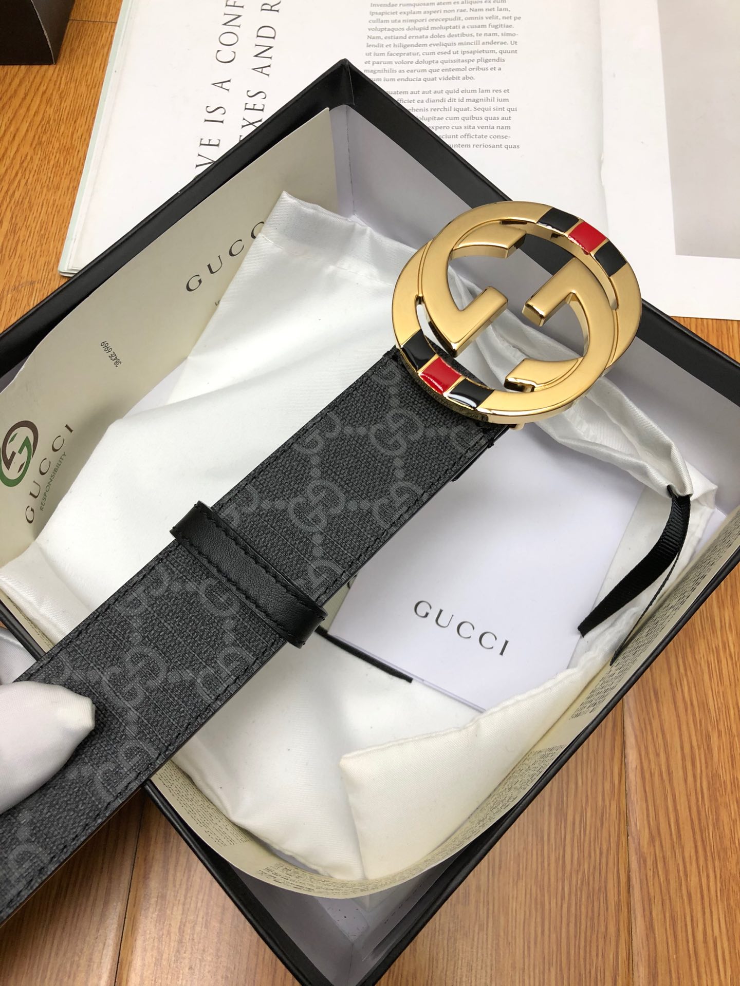 Gucci, lined with top-layer cowhide, vegetable-tanned frosted backing 8