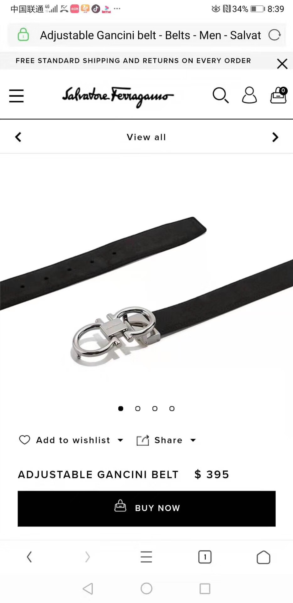 [Ferragamo Belts]Comparison chart ofofficial website