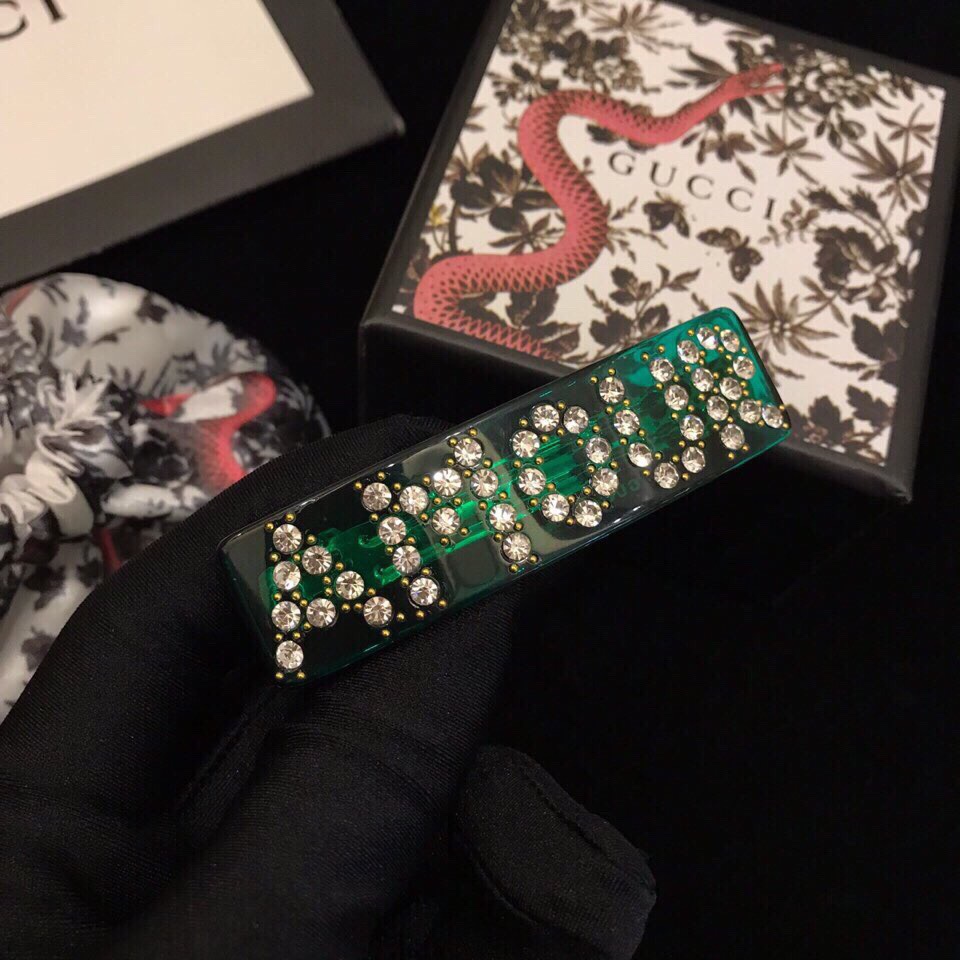 Gucci Letters Hair Combo: Green, Red, White Cupboard with Brass and Diamonds - 图片 4