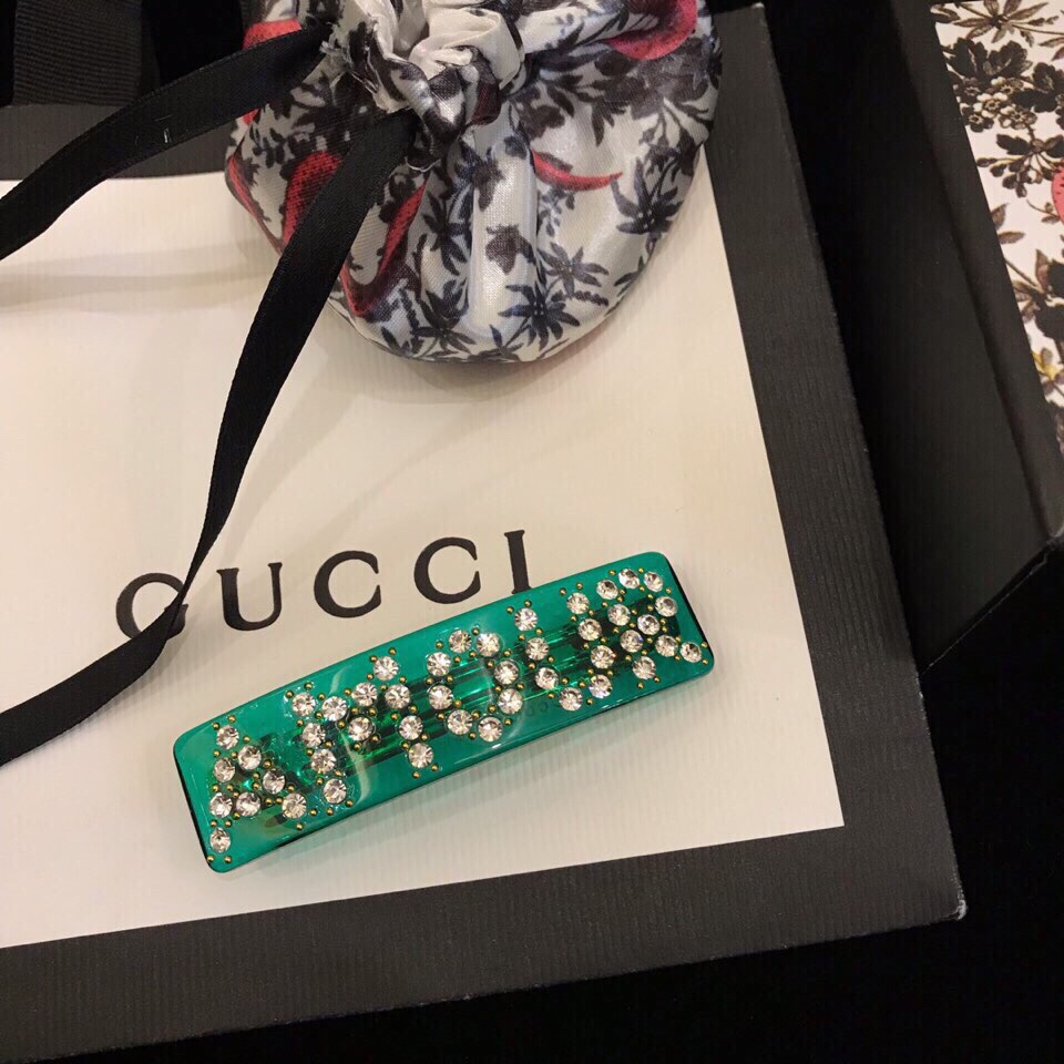 Gucci Letters Hair Combo: Green, Red, White Cupboard with Brass and Diamonds - 图片 5