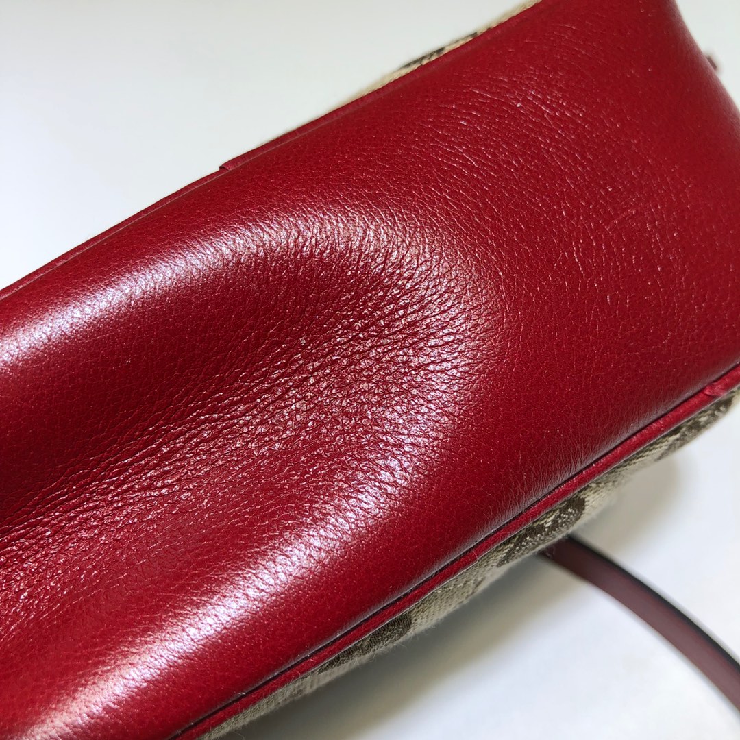 GUCCI古驰双G帆布饰皮革迷你手袋448065