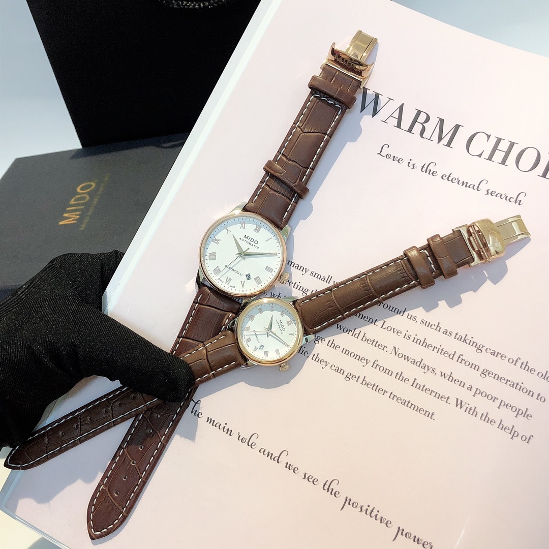 “Mido Beren-Sari Men’s and Women’s Couple Watch Set, Classic 38mm and 29mm Design” - 图片 3