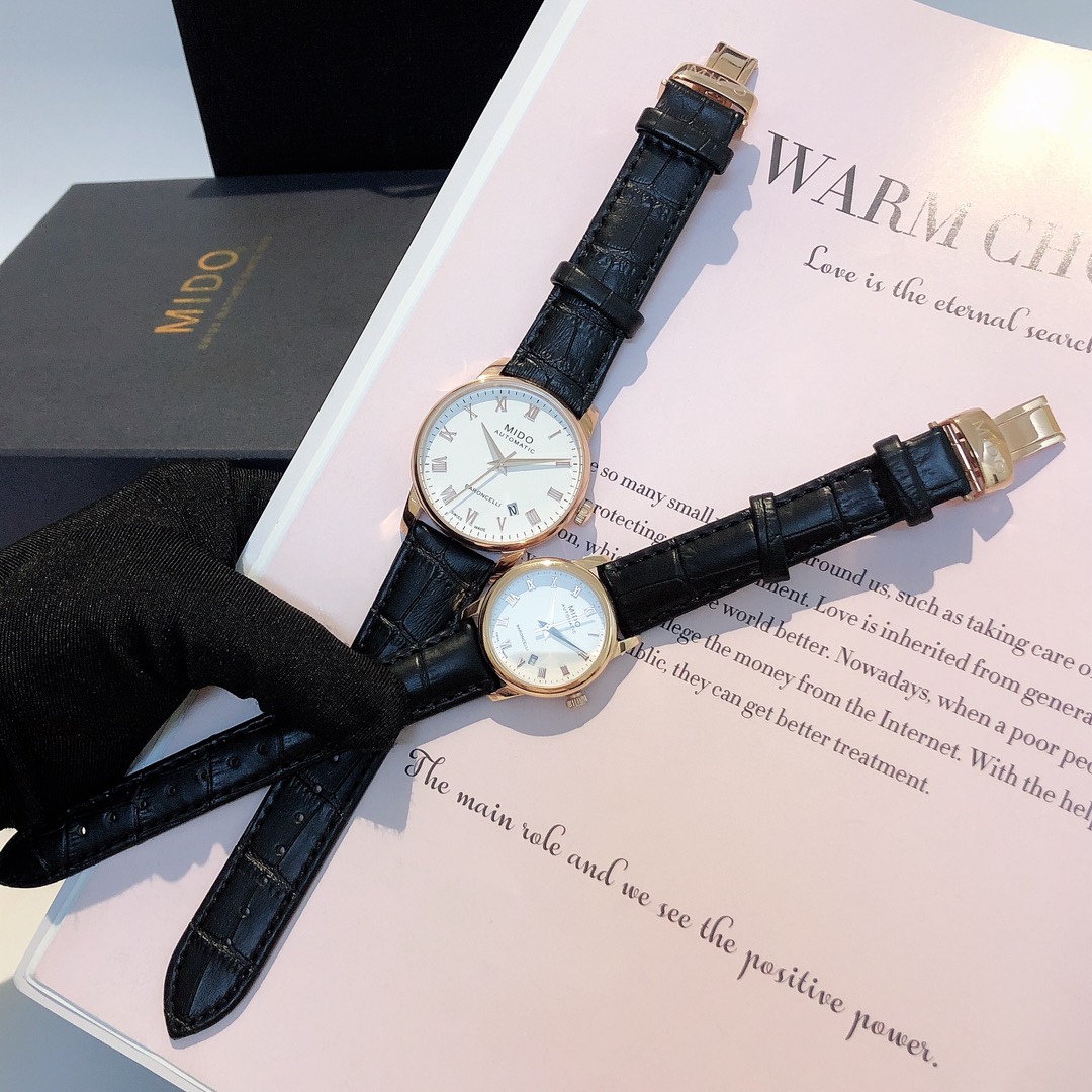 “Mido Beren-Sari Men’s and Women’s Couple Watch Set, Classic 38mm and 29mm Design” - 图片 4