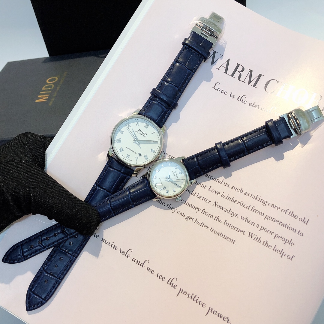 “Mido Beren-Sari Men’s and Women’s Couple Watch Set, Classic 38mm and 29mm Design” - 图片 2