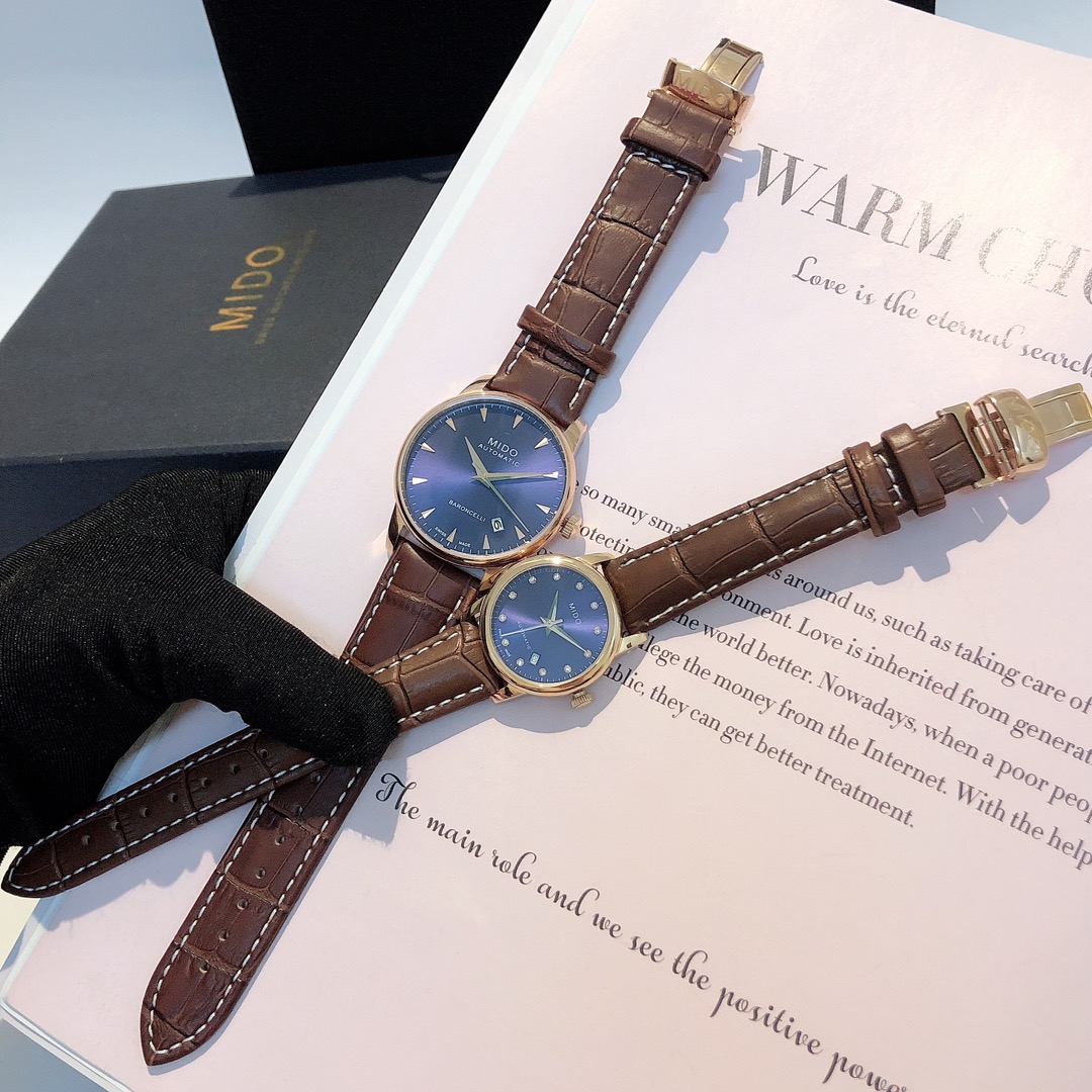 “Mido Beren-Sari Men’s and Women’s Couple Watch Set, Classic 38mm and 29mm Design” - 图片 5