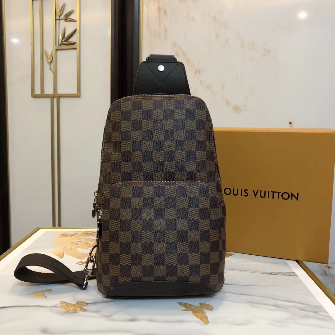 Louis Vuitton LV Avenue Online
 Crossbody & Shoulder Bags Silver Weave Damier Graphite Canvas Cowhide Fabric Casual M41719