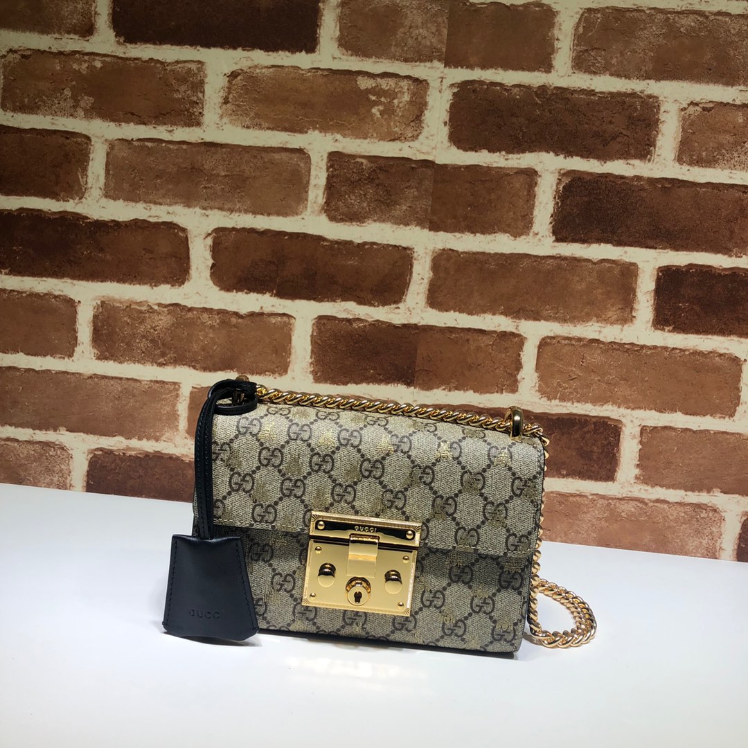 GUCCI古驰Padlock系列小号GG蜜蜂肩背包409487