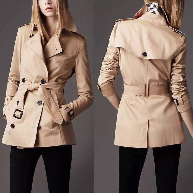Classic British Style Short Trench Coat - Timeless Elegance for Women