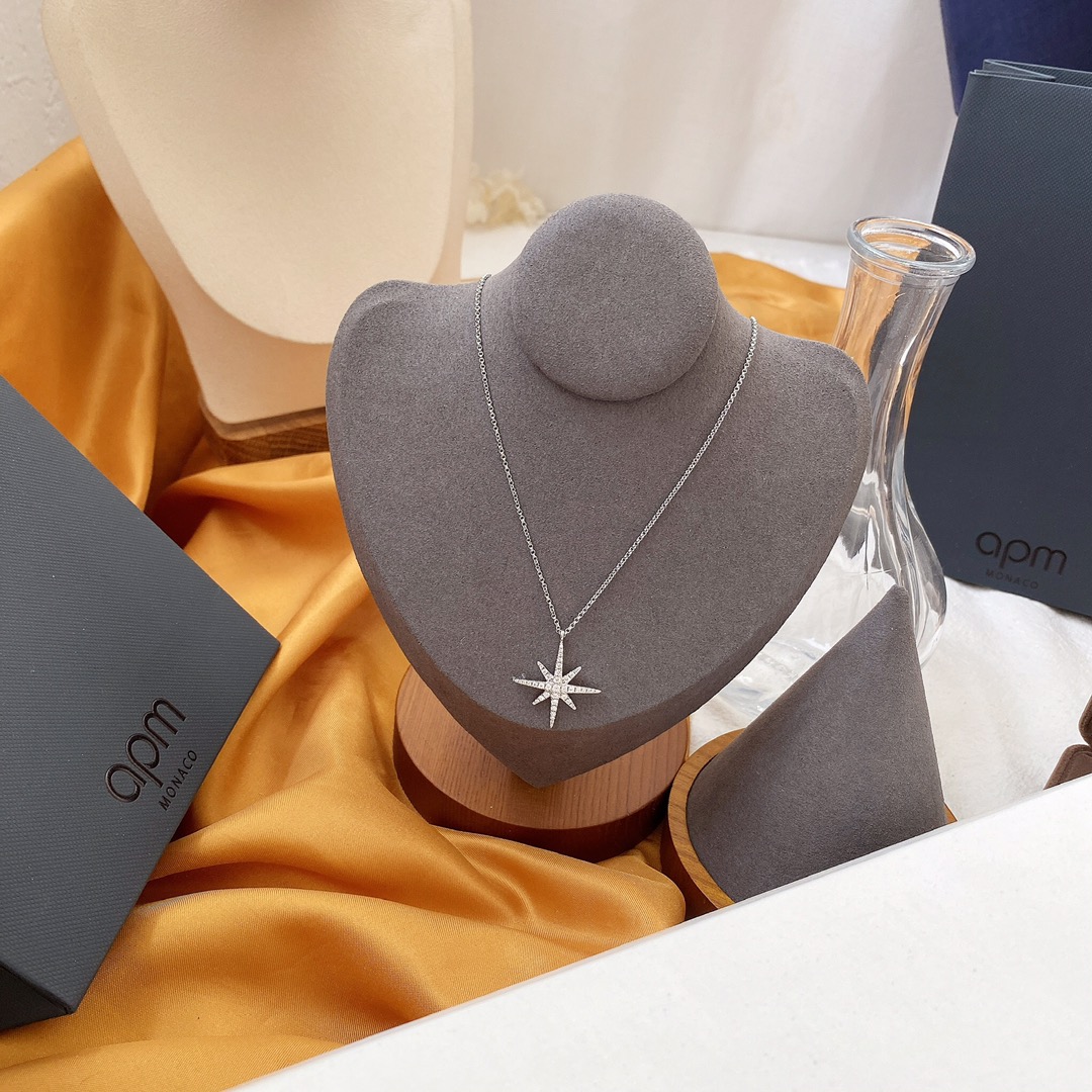NO:104379,【Apm】Meteor necklace women's hexagram pendant, Apm necklace, necklace19860909【Apm】流星项链女六芒星吊坠,Apm项链,necklace,Jewelry