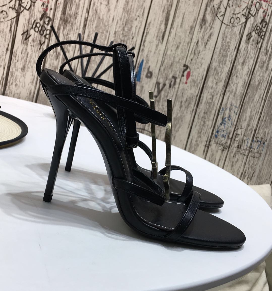 [Saint Laurent] Saint Laurent, una palabra sandalias de correa principios de la primavera contador s